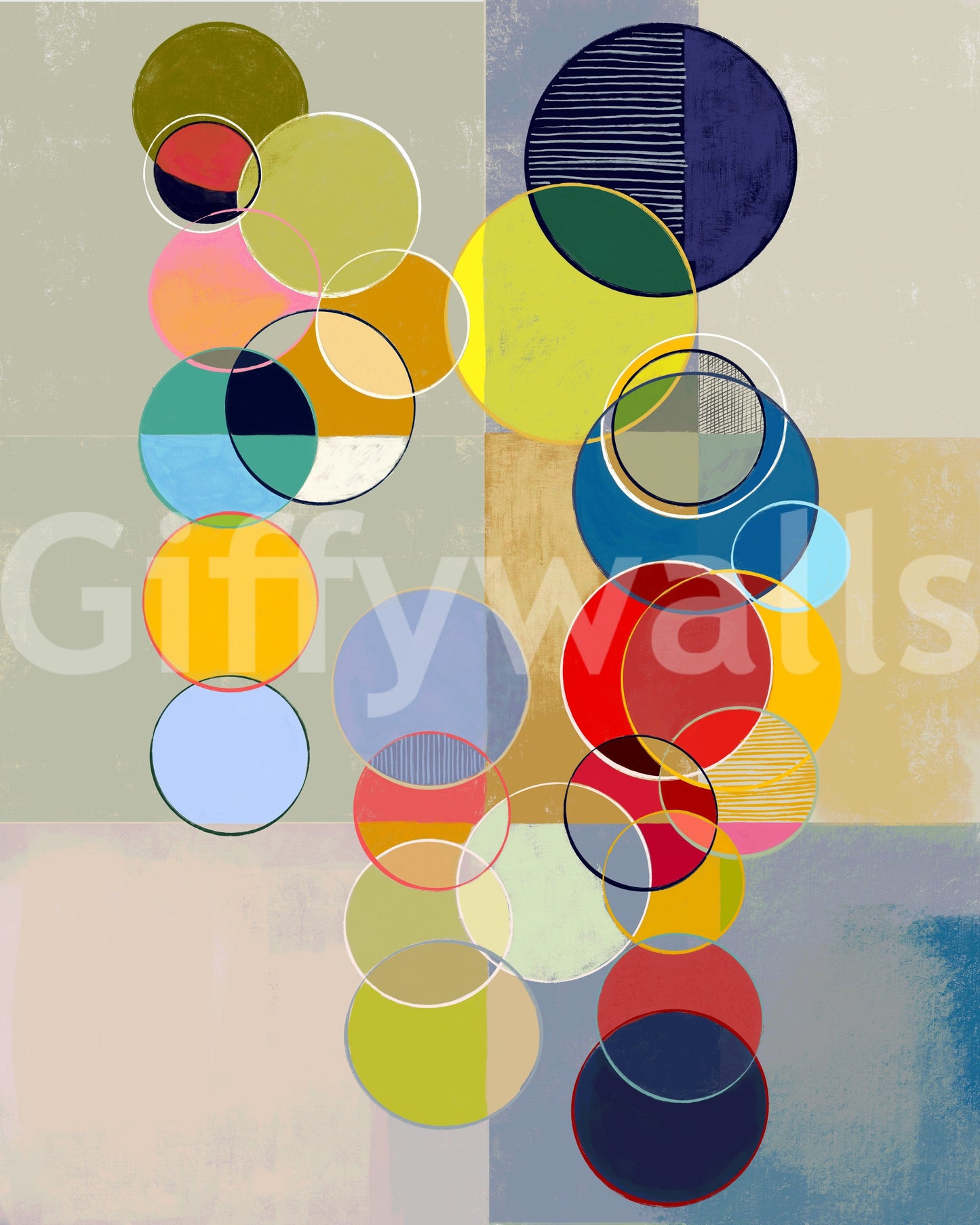 Chromatic Circles Wall Mural