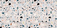 Vibrant Terrazzo pattern unique wallpaper stylish chip shapes.