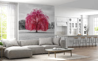 Vibrant Pink Willow Wall Mural