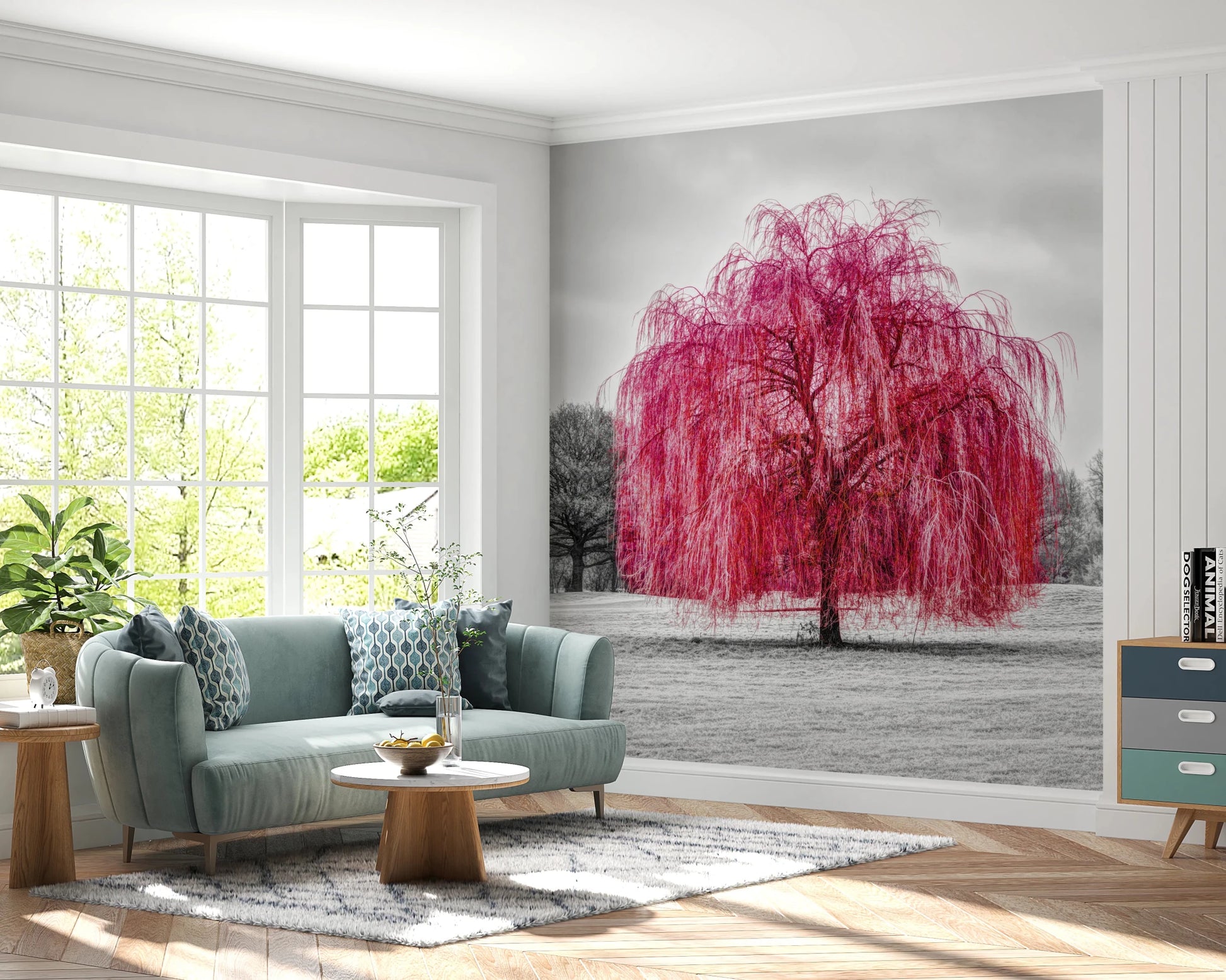 Vibrant Pink Willow Wall Mural