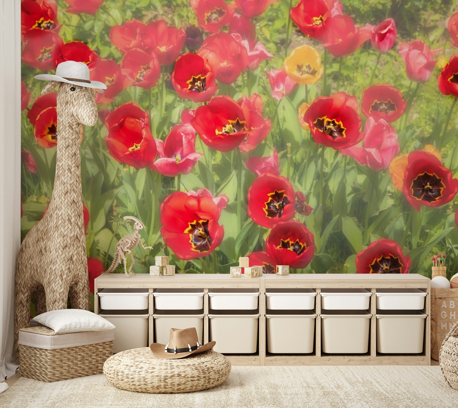 colorful and vibrant tulip landscape

