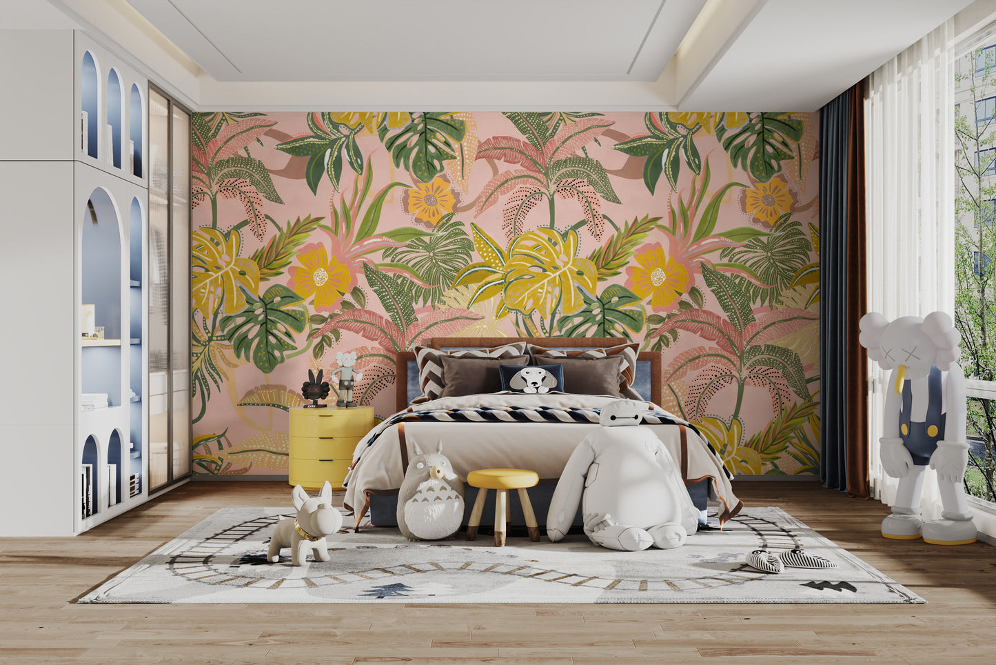 Dynamic watercolor tropical leaves wallpaper
