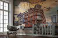 Evening lane wall mural

