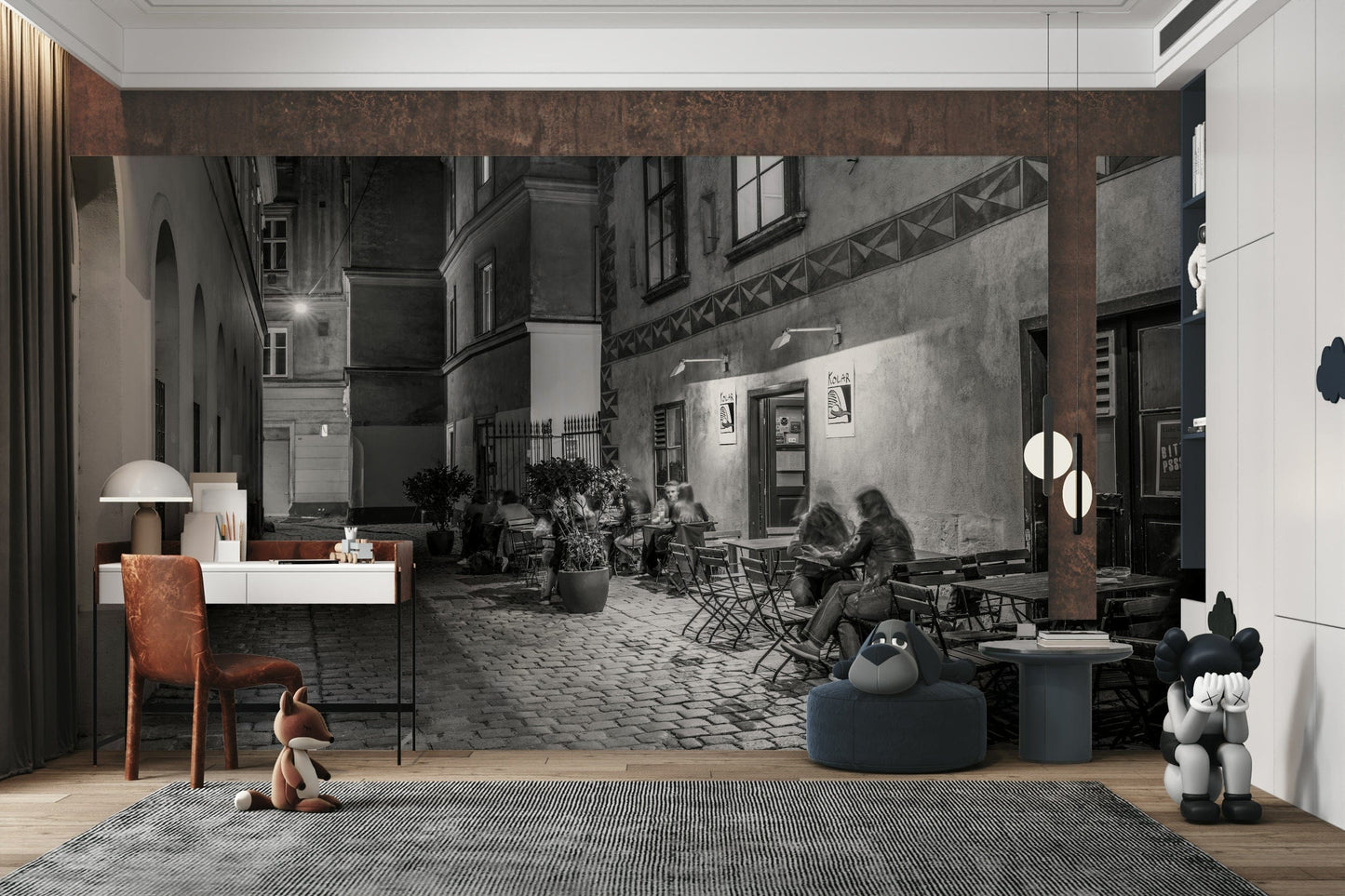 Street cafe in Vienna Wall Mural