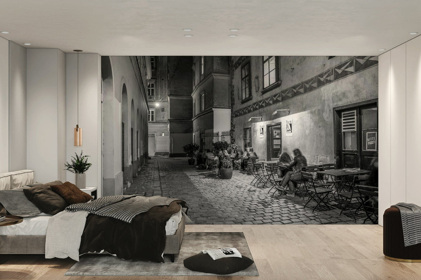 Street cafe in Vienna Wall Mural