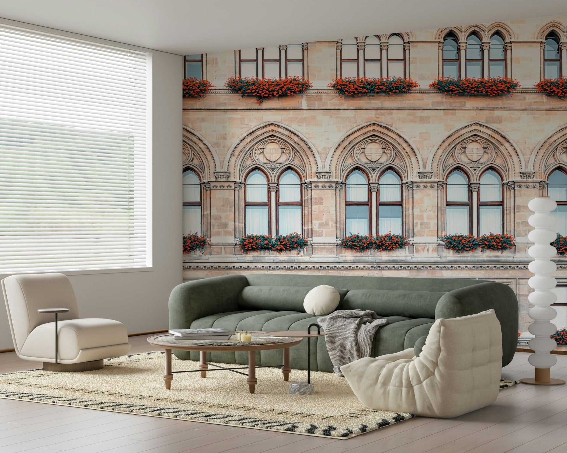 Urban Austrian architecture presented in Vienna facade mural