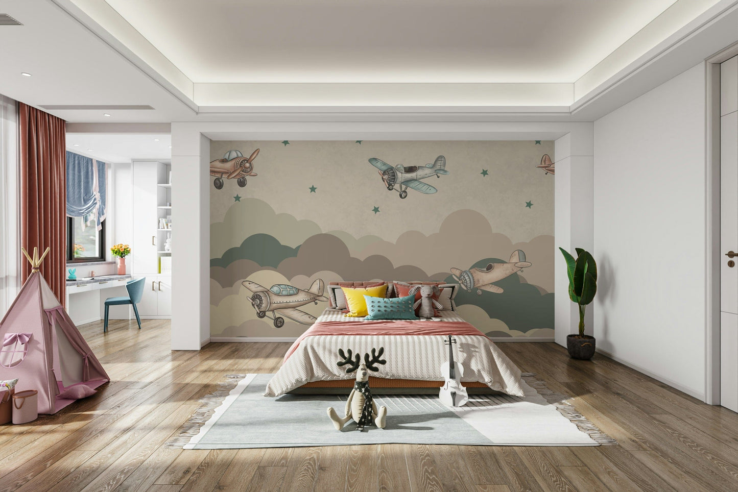 The composition is a harmonious, floating pattern.

