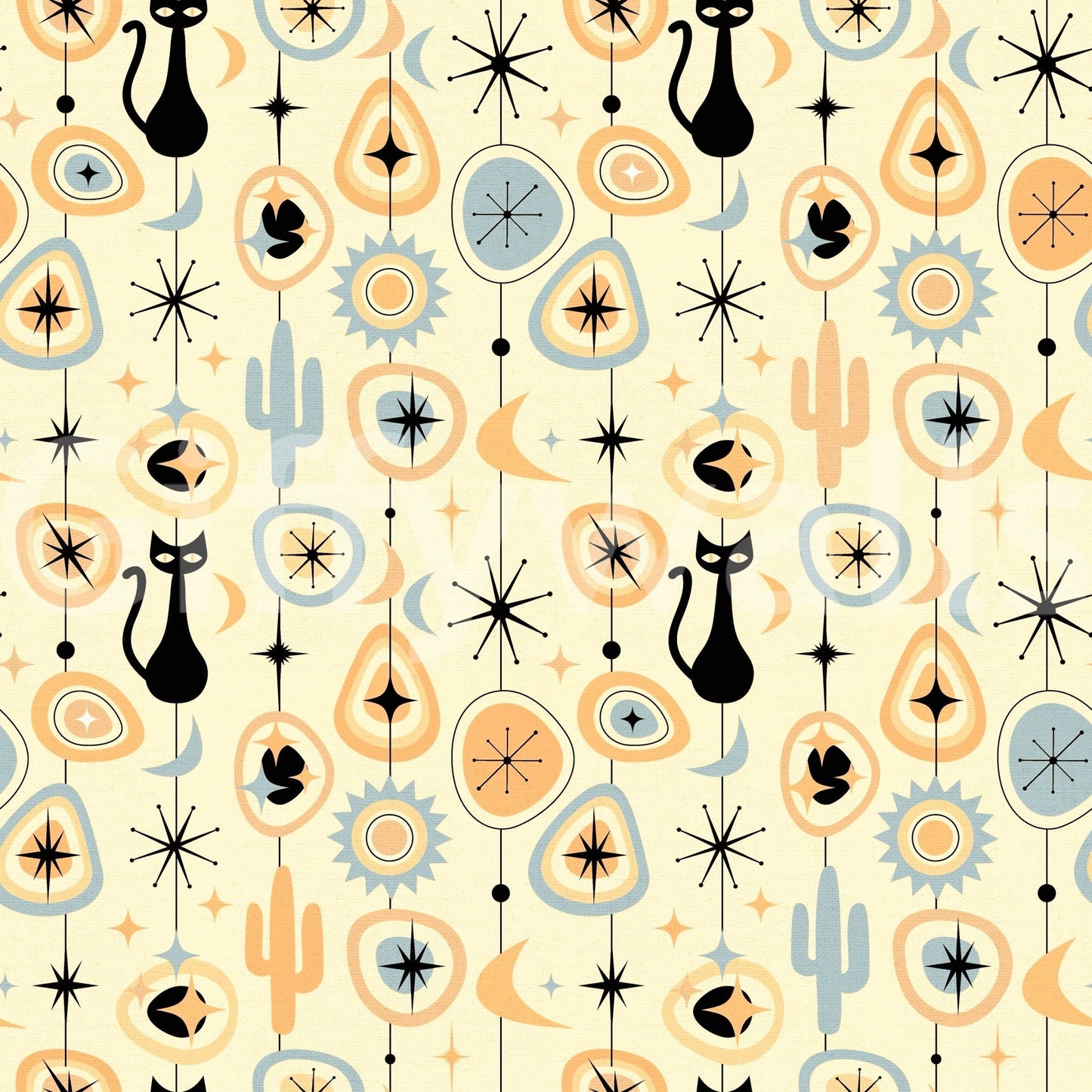 Vintage Atomic Desert Night Wallpaper⁠