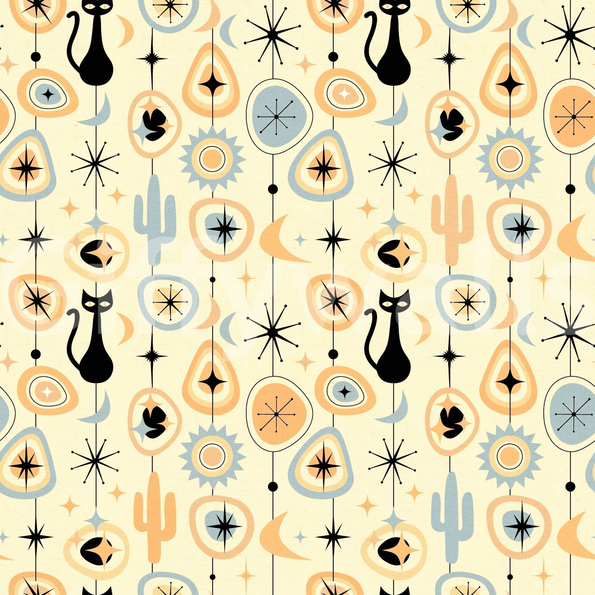 Vintage Atomic Desert Night Wallpaper⁠