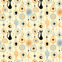 Vintage Atomic Desert Night Wallpaper⁠