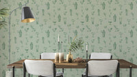 Vintage bar sketch wallpaper with retro illustrations

