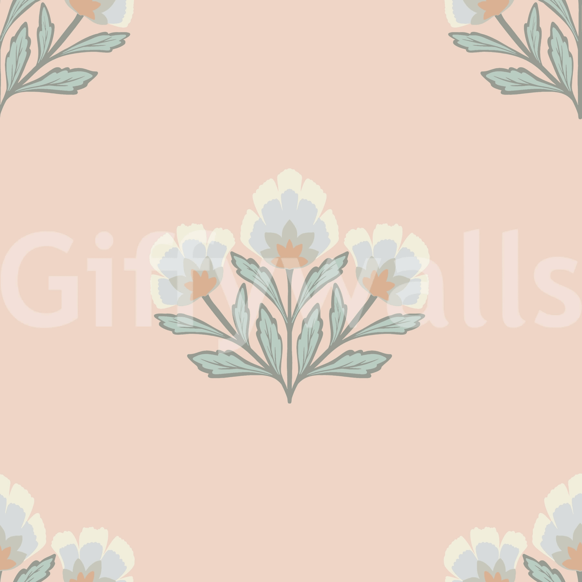 Decorative floral mural wallpaper heritage inspired bouquet wall mural.