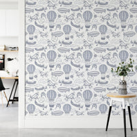 Nostalgic aviation mural for travel-inspired spaces


