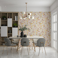 Vintage Blush Rose Garden wallpaper for walls pink blooms.