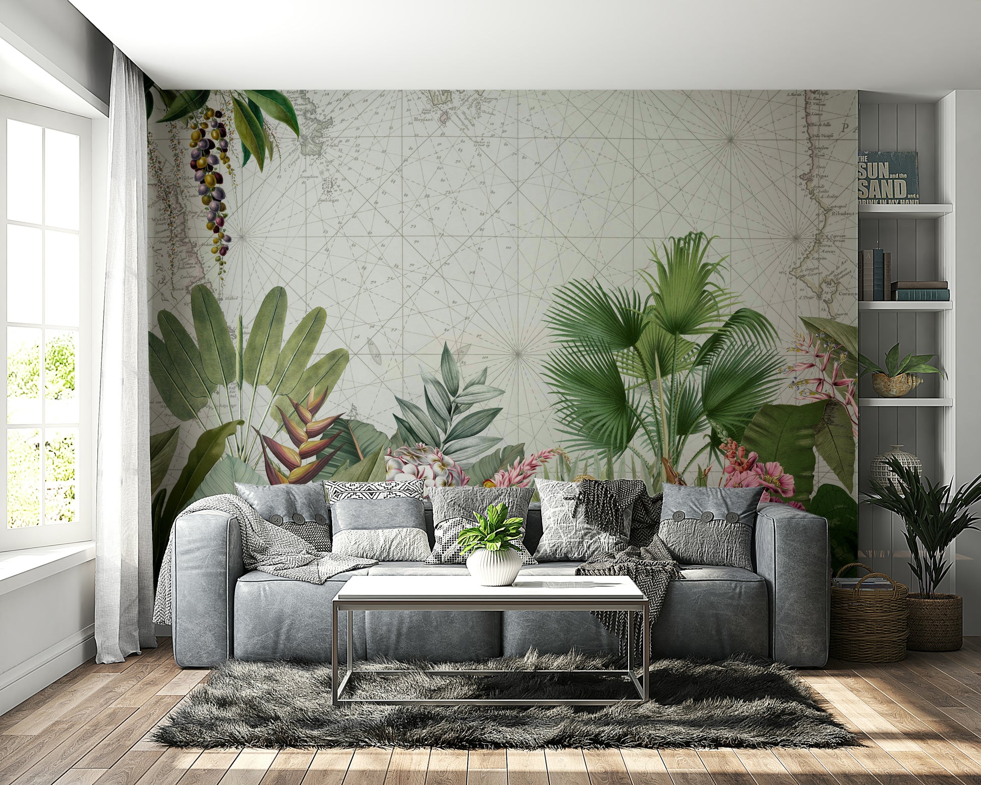 Classic botanical wall mural for an elegant touch to walls.


