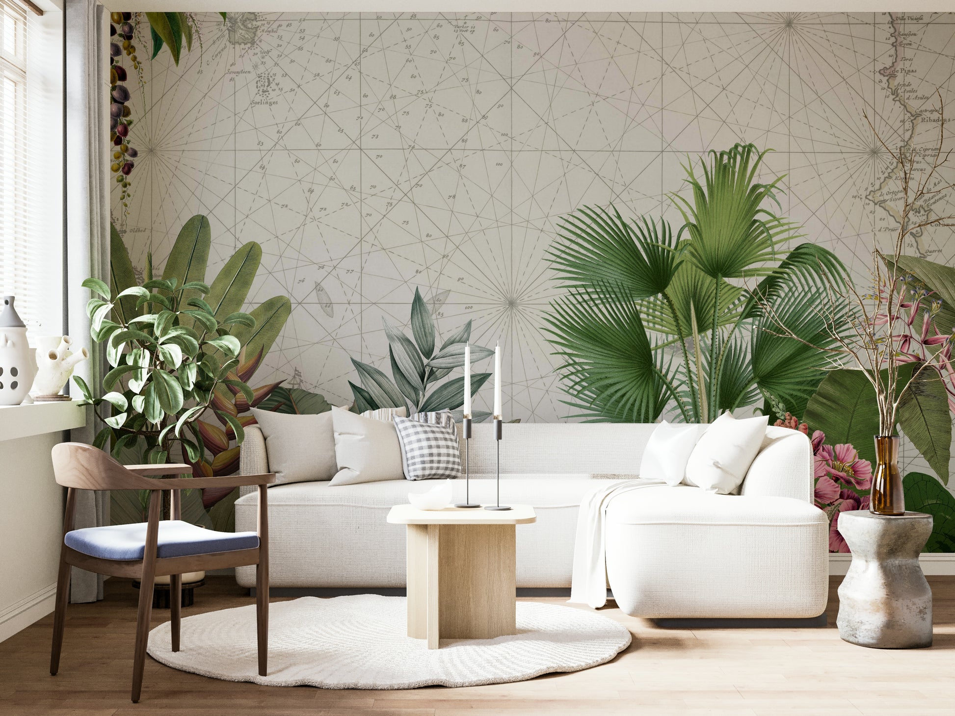Detailed botanical wall mural for creating a serene home.

