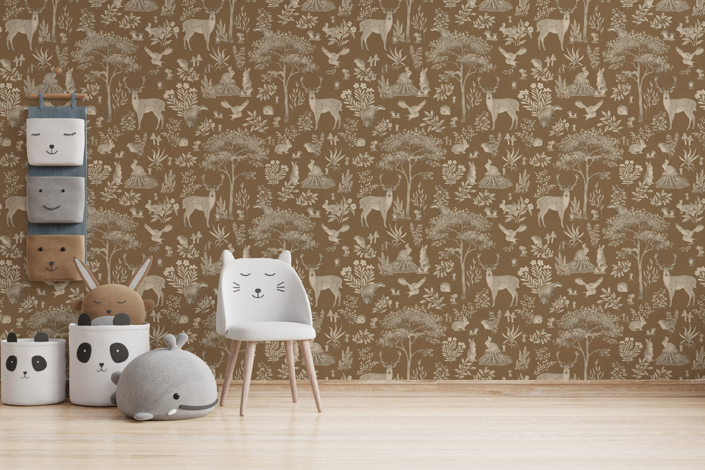 Vintage Brown Wildlife Wallpaper