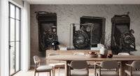 Vintage Camera Trio Wall Mural