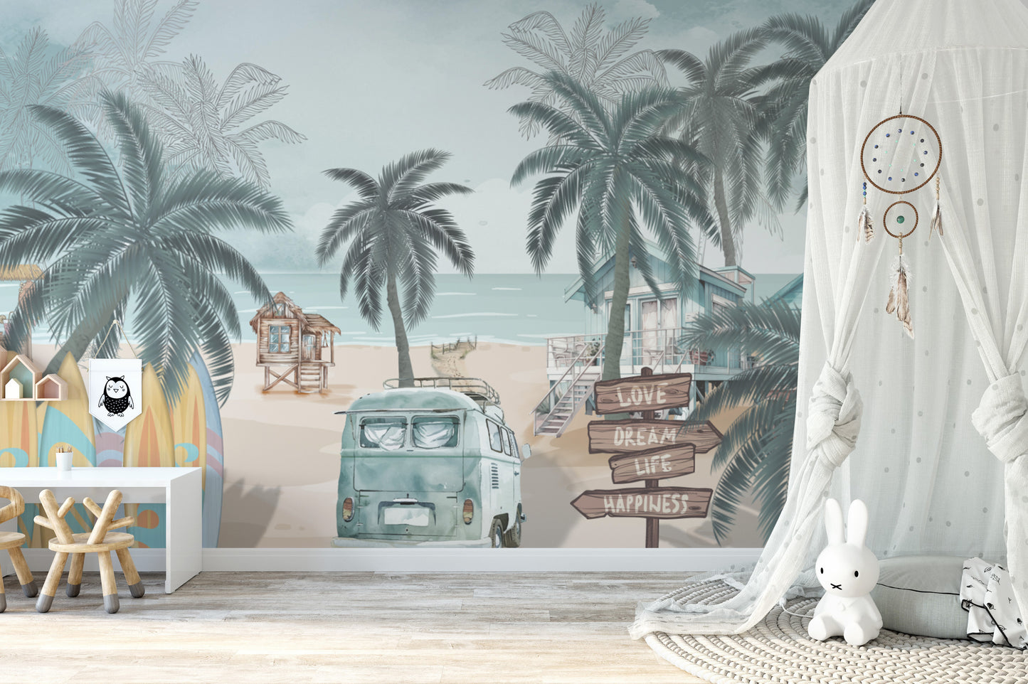 Vintage Coastal Beach Wall Mural
