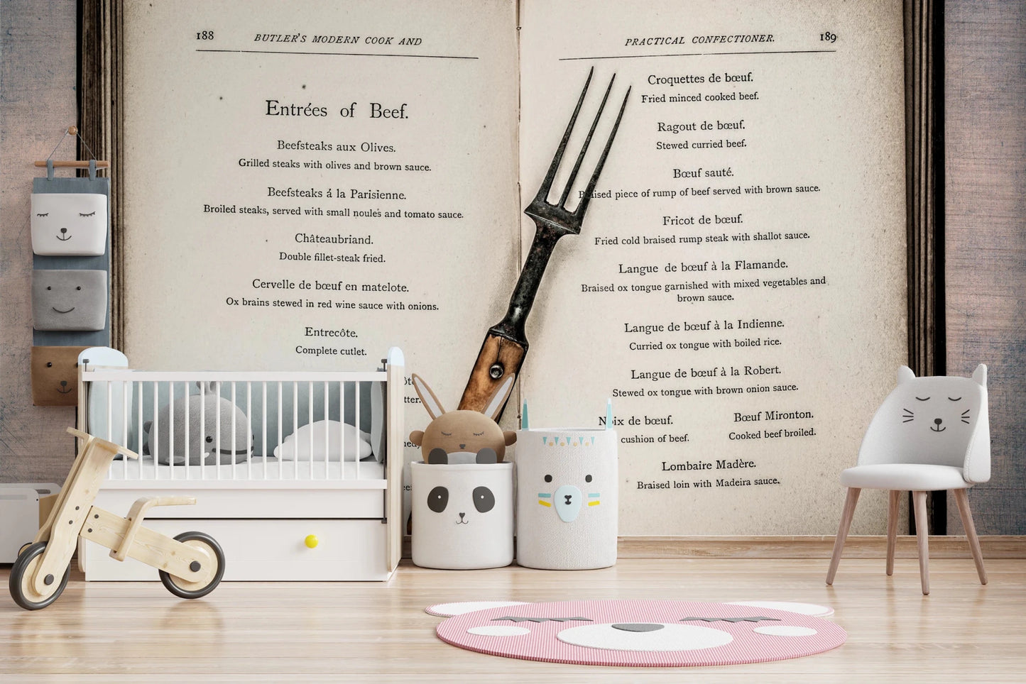 Vintage Cookbook Wall Mural