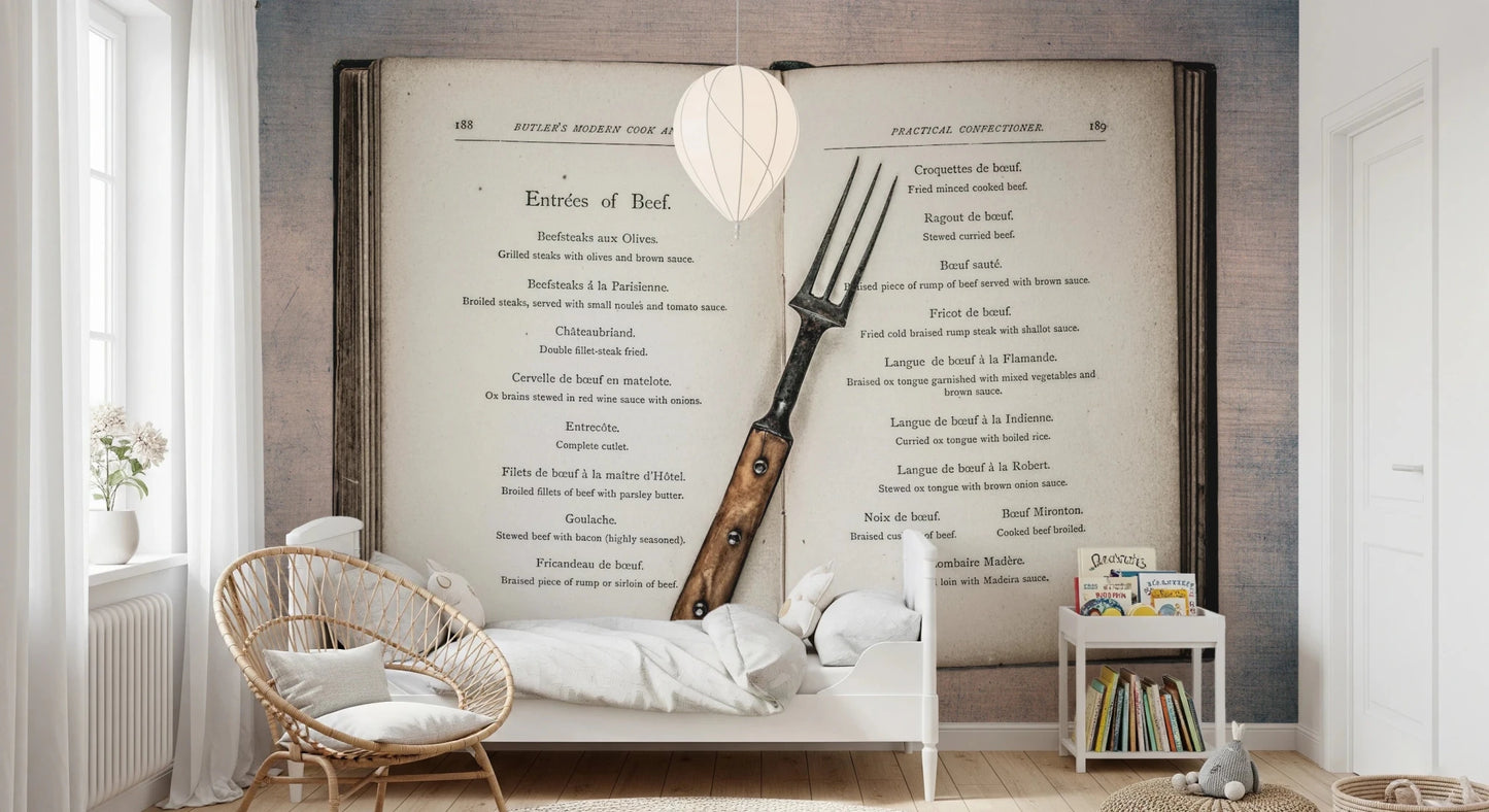 Vintage Cookbook Wall Mural
