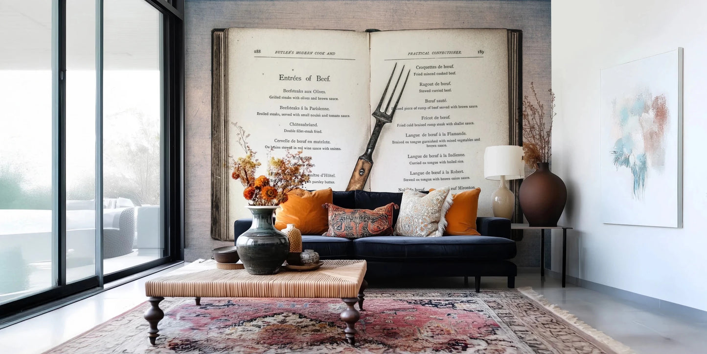 Vintage Cookbook Wall Mural