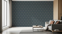 Vintage DARK BLUE DAMASK Wallpaper⁠