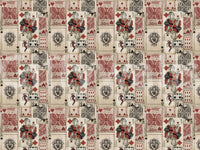 Retro deck wall mural with king, queen, and ace motifs