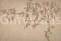 The style is a soft-focus illustration or a painterly design.

