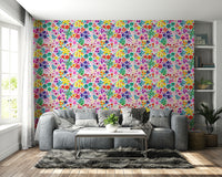 Artful small blooms on antique-inspired wallpaper

