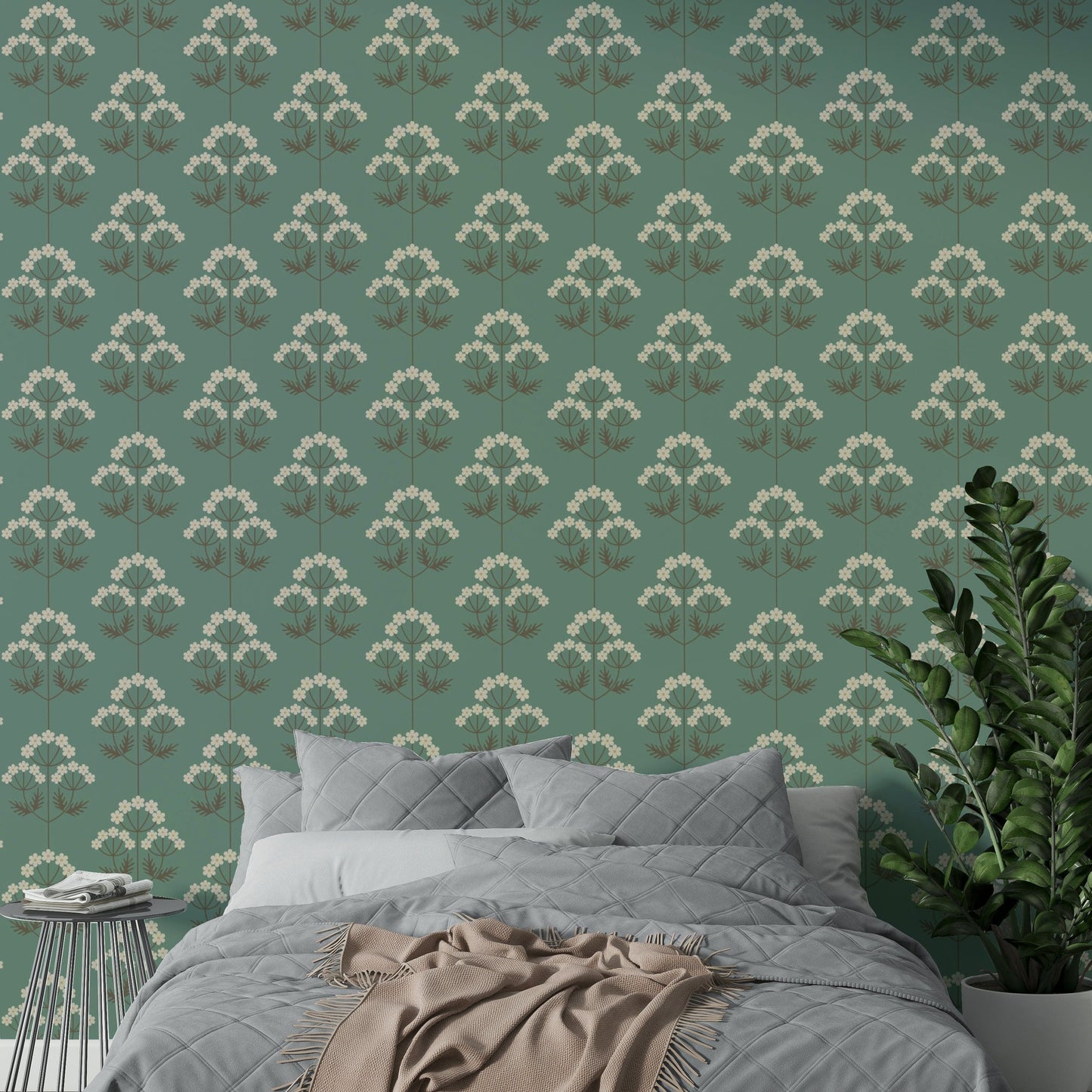 Retro Botanical floral wallpaper
