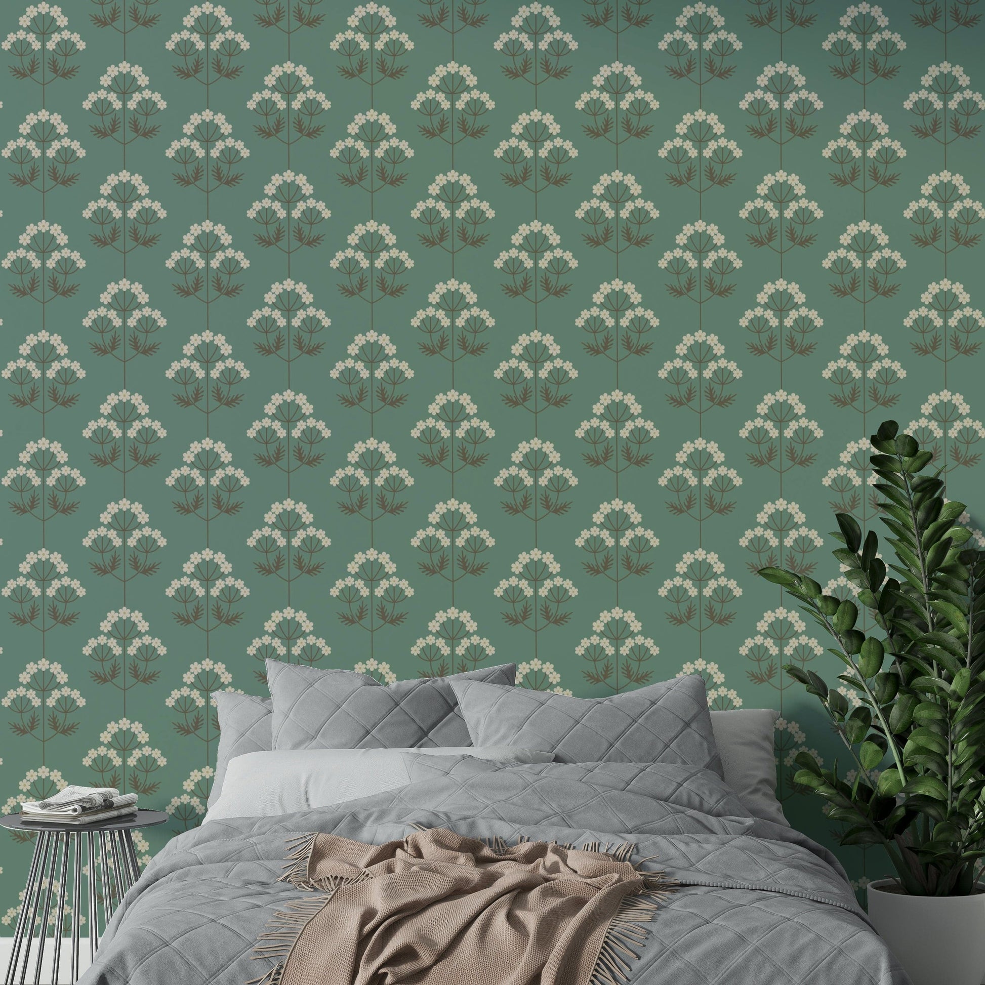 Retro Botanical floral wallpaper
