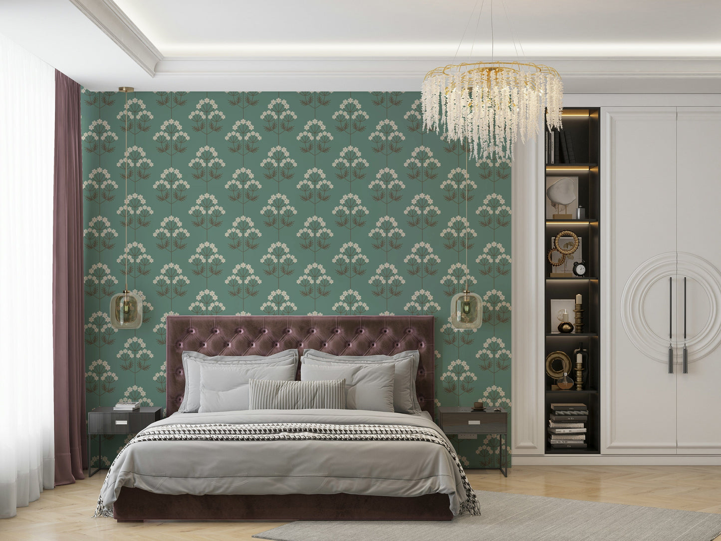 Retro Botanical nature wallpaper for walls