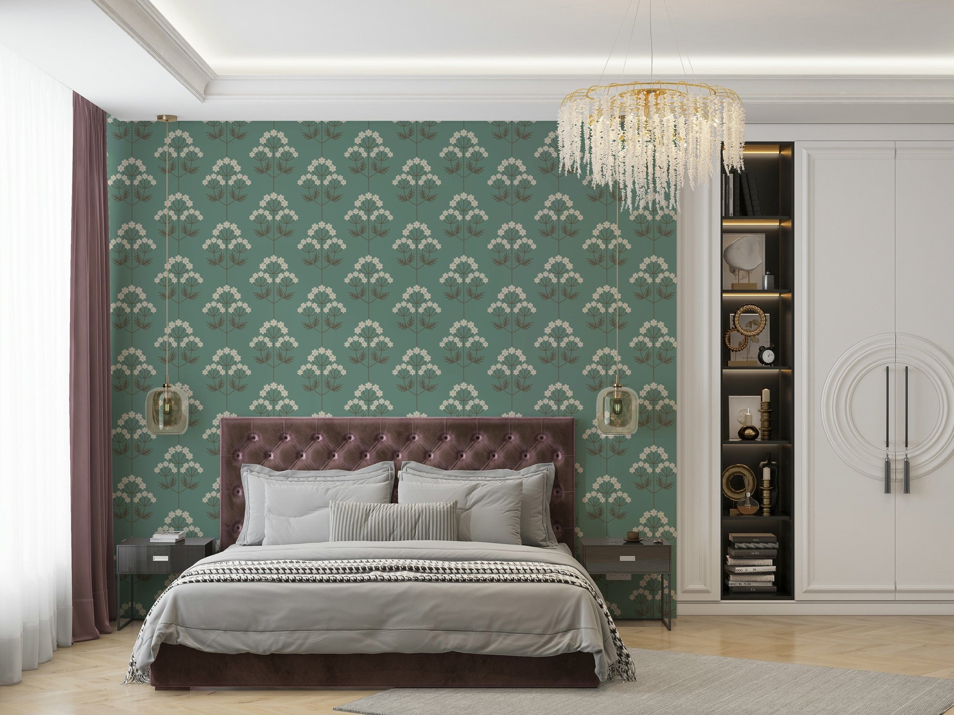 Retro Botanical nature wallpaper for walls