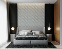 Vintage Folk Tiles – Blue Breeze Wallpaper⁠