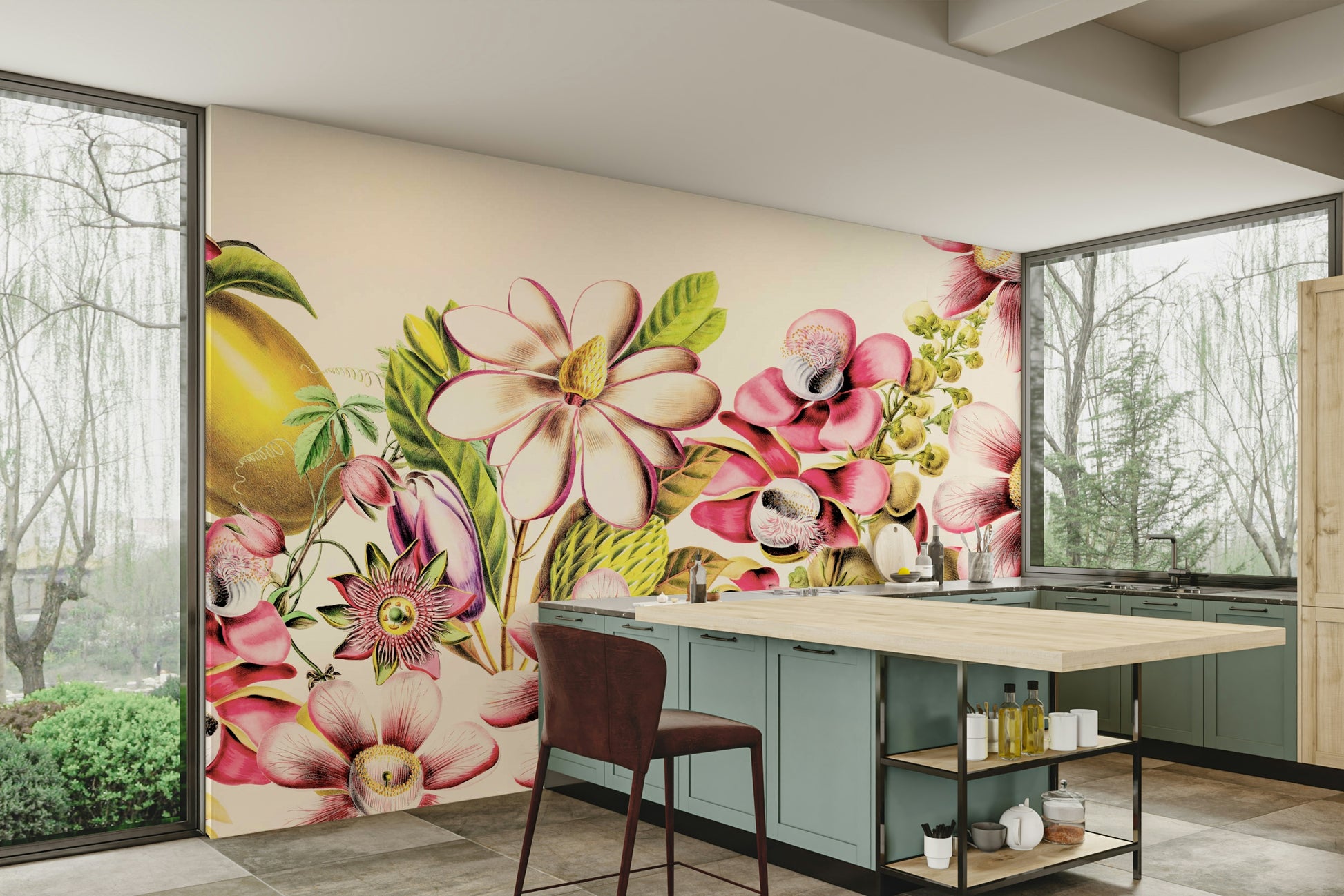 Vintage Garden Delight mural wallpaper

