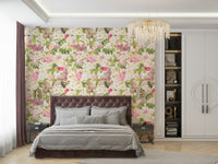 Peel and stick floral mural for bedroom walls

