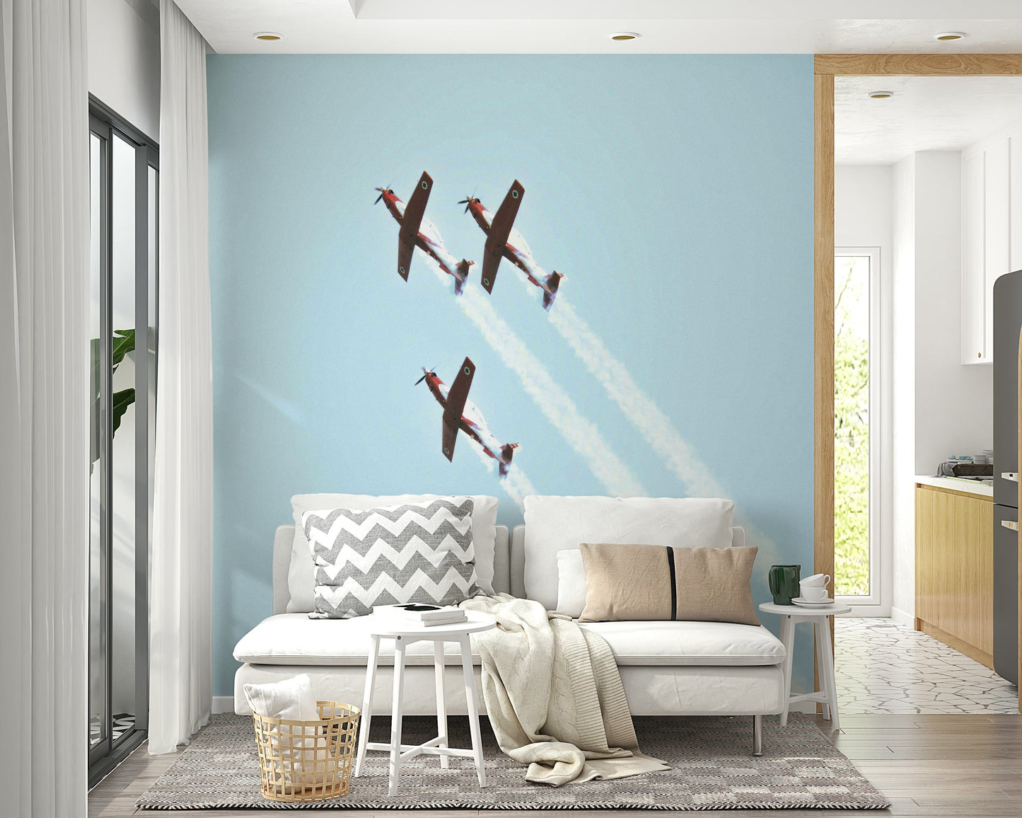 An artistic IAF symbol mural for home decor.

