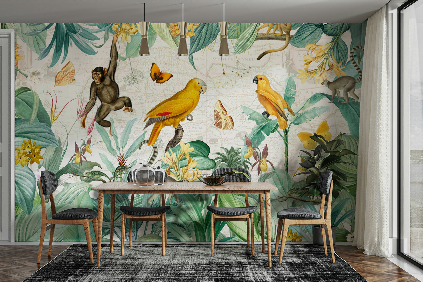 Detailed botanical wallpaper design

