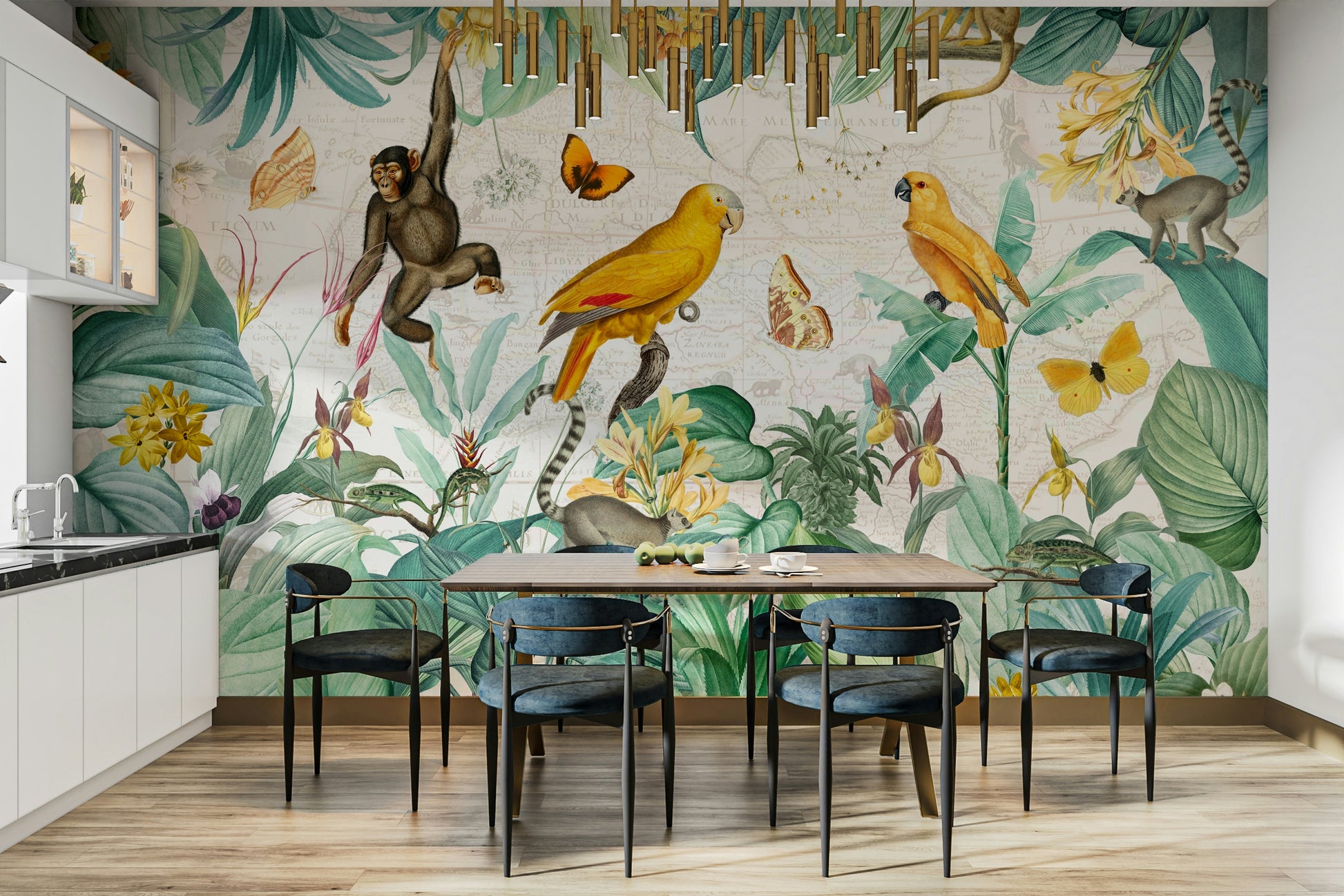 Vintage Jungle Paradise 2 mural wallpaper

