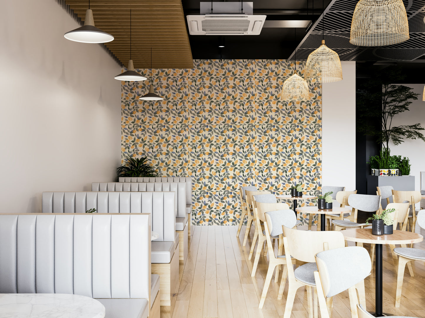 The wallpaper has a rustic, hand-drawn look.

