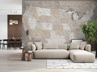 Vintage - looking detailed USA Map, Davey Wall Mural