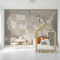 Vintage - looking detailed USA Map, Davey Wall Mural