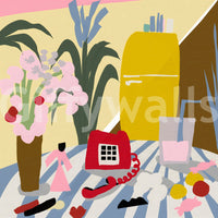 Vintage mid century kitchen still life Wall Mural