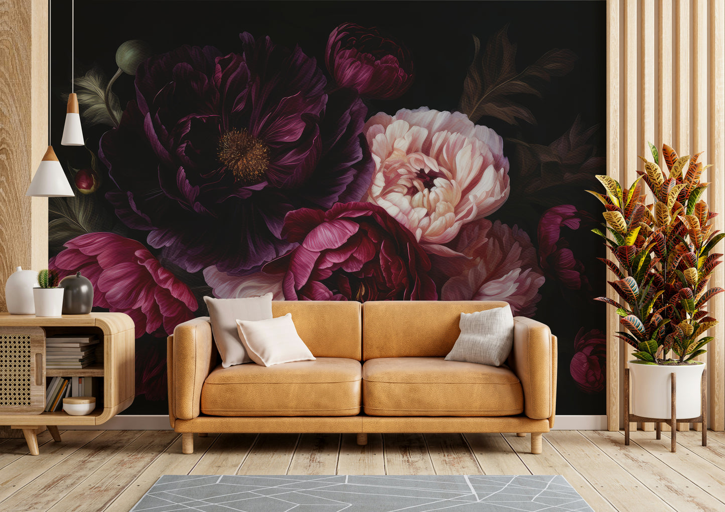 Classic garden flower wallpaper

