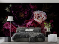 Dark floral wallpaper for walls

