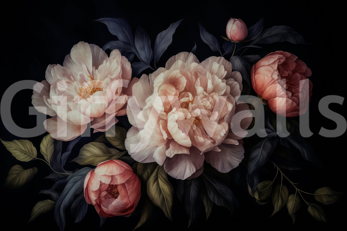 Quiet floral garden wall mural

