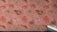 Unique Vintage Oceanic mural wallpaper with classic ocean hues.

