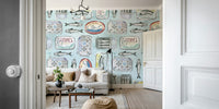 Hand-drawn Portuguese sardines and tins


