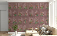 Victorian style floral wall decor for a modern apartment living room.
